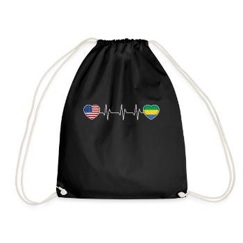 Gabon - Drawstring Bag - black - Front