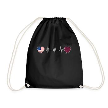 Qatar - Drawstring Bag - black - Front