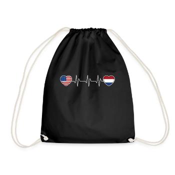 Netherlands - Drawstring Bag - black - Front