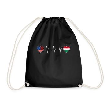 Hungary - Drawstring Bag - black - Front