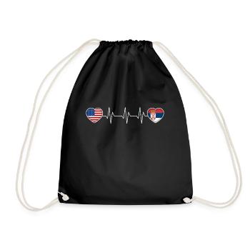 Serbia - Drawstring Bag - black - Front