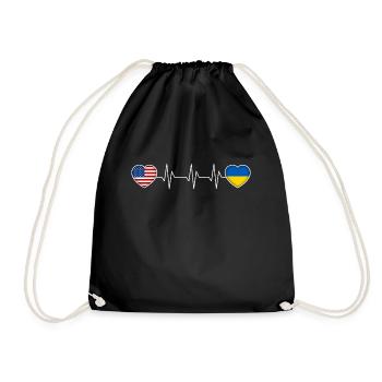 Ukraine - Drawstring Bag - black - Front