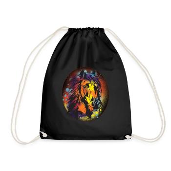 Cheval, Équitation, Dressage, Cadeau, Coloré - Sac de sport léger - noir - Devant