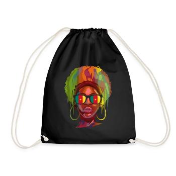 Cameroon - Drawstring Bag - black - Front