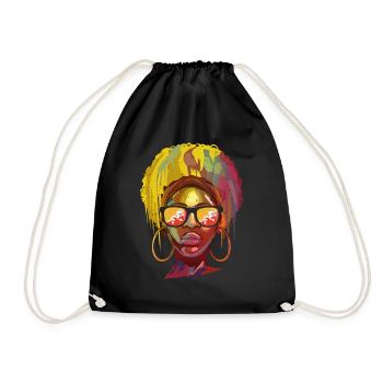 Bhutan - Drawstring Bag - black - Front