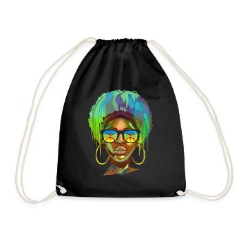 Amazigh - Drawstring Bag - black - Front
