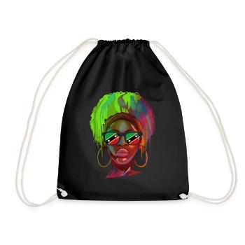 Saint Kitts and Nevis - Drawstring Bag - black - Front