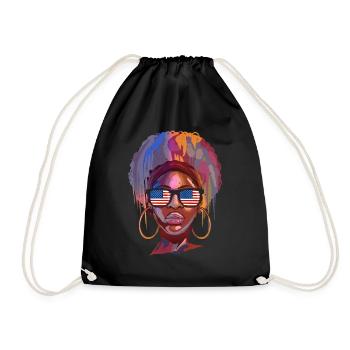 America - Drawstring Bag - black - Front