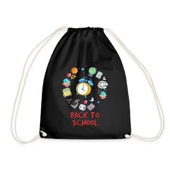 Back to school. nice, colorful, funny. - Drawstring Bag - black - Front