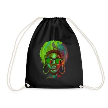 Zambia - Drawstring Bag - black - Front