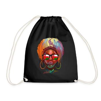 Oman - Drawstring Bag - black - Front