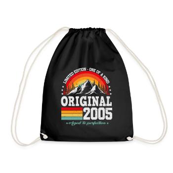 Vintage 2005 Vintage Retro Birthday - Drawstring Bag - black - Front