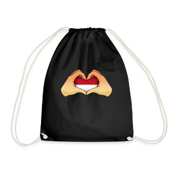 Indonesia - Drawstring Bag - black - Front