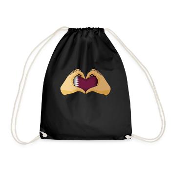 Qatar - Drawstring Bag - black - Front