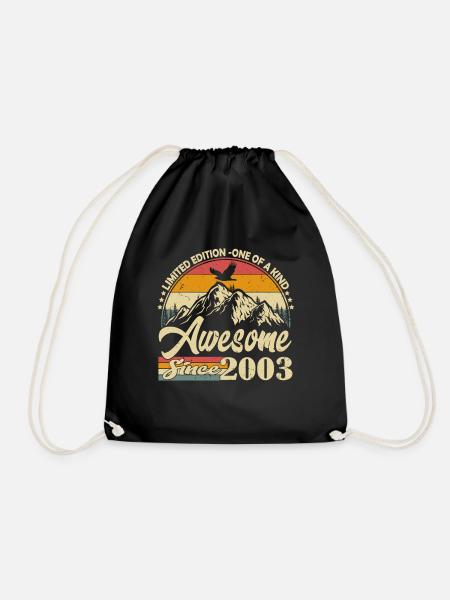 Jahrgang 2003 Vintage Retro Geburtstag Geschenk - Turnbeutel - Schwarz