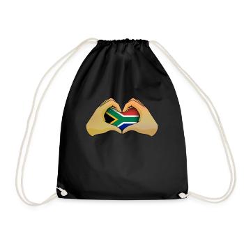 Südafrika - Turnbeutel - Schwarz - Vorne