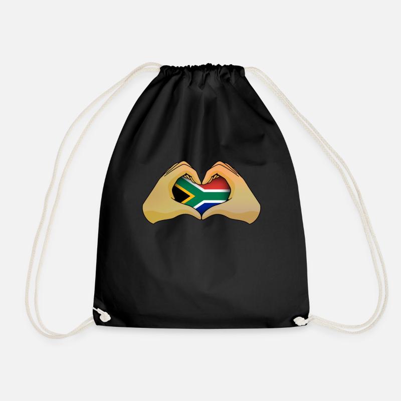 Südafrika - Turnbeutel - Schwarz