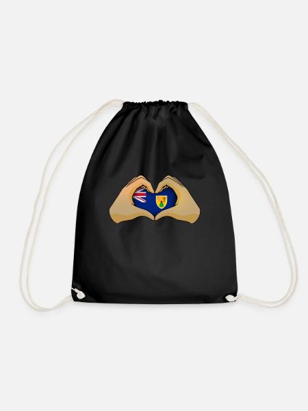 Turks and Caicos Islands - Drawstring Bag - black
