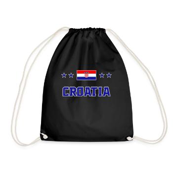 Kroatien - Turnbeutel - Schwarz - Vorne
