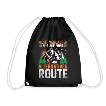WandernWanderer Rucksack Wanderausflug Bergsteiger - Turnbeutel - Schwarz - Vorne