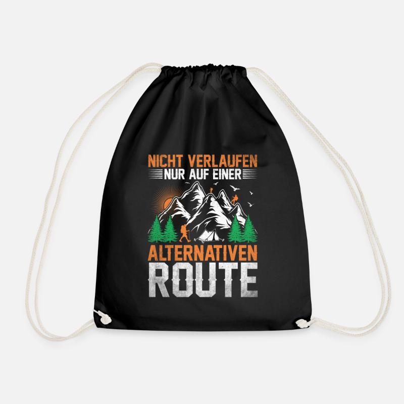 WandernWanderer Rucksack Wanderausflug Bergsteiger - Turnbeutel - Schwarz