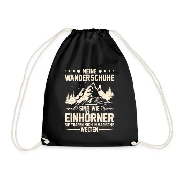 Bergsteiger Wandern Lustiger Wanderer - Turnbeutel - Schwarz - Vorne