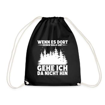 Natur Wald Waldliebe Förster Naturliebhaber - Turnbeutel - Schwarz - Vorne