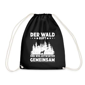 Waldmensch Naturliebhaber Baum Natur Waldliebe - Turnbeutel - Schwarz - Vorne