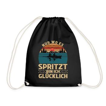 Kajak Paddler Kajakfahrer Paddeln Kajakfahren - Turnbeutel - Schwarz - Vorne