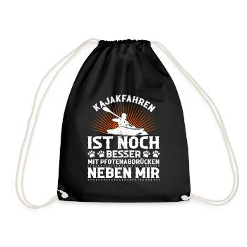 Kajakfahrer Kajak Paddler Paddeln Kajakfahren - Turnbeutel - Schwarz - Vorne