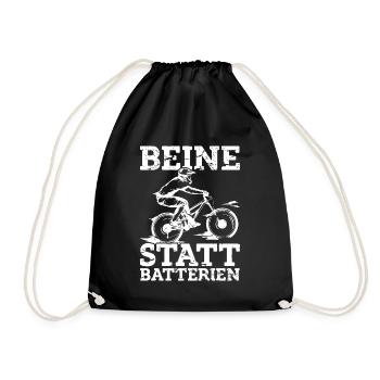 Mountainbike Fahrradfahrer Radsport MTB - Turnbeutel - Schwarz - Vorne
