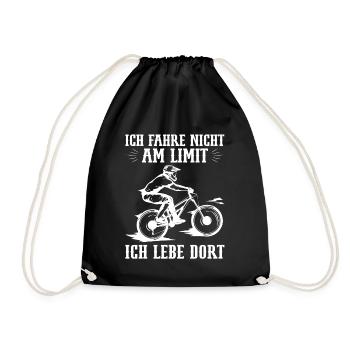 Mountainbiker am Limit Radfahrer Fahrradfahrer - Turnbeutel - Schwarz - Vorne