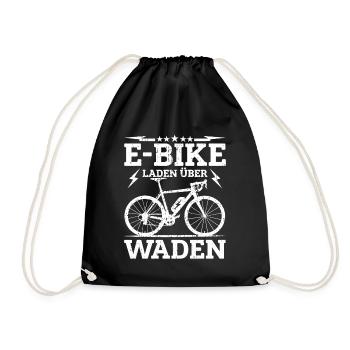 E-Bike Fahrradfahrer Elektrofahrrad Fahrradfahrer - Turnbeutel - Schwarz - Vorne