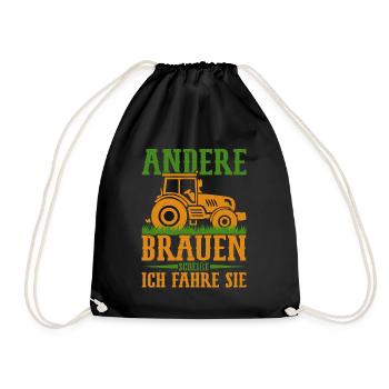 Kuhbauer Gülle fahren Traktorfahrer Landmaschine - Turnbeutel - Schwarz - Vorne
