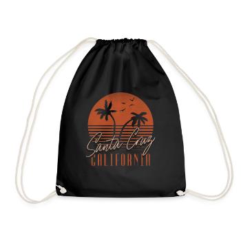 70s 80s CA Retro Palm Trees Sunset Santa Cruz - Sac de sport léger - noir - Devant