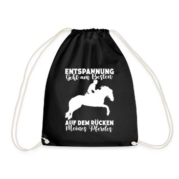 Pferde Reitsport Pferdebesitzer Pferdeliebhaber - Turnbeutel - Schwarz - Vorne