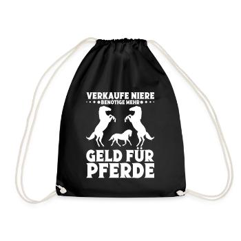 Pferdebesitzer Reiterhof Pferdestall Pferde Reiten - Turnbeutel - Schwarz - Vorne