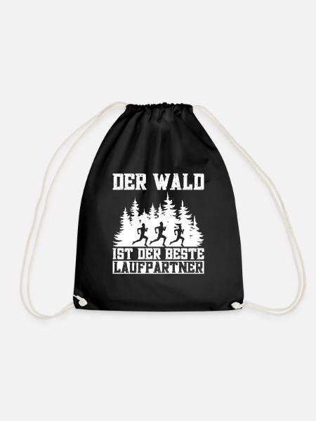 Laufen im Wald Joggerin Joggen Brille Waldlauf - Turnbeutel - Schwarz