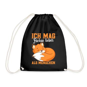 Fuchs Spruch Fuchs Outfit Fuchsliebhaber Fuchs - Turnbeutel - Schwarz - Vorne