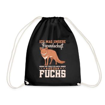 Fuchs Outfit Fuchs Spruch Füchse Fuchsliebhaber - Turnbeutel - Schwarz - Vorne