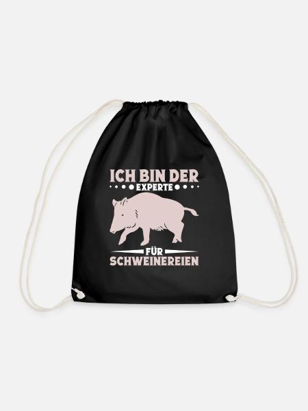 Jäger Wildschwein Wildschweinliebhaber Jagdschein - Turnbeutel - Schwarz