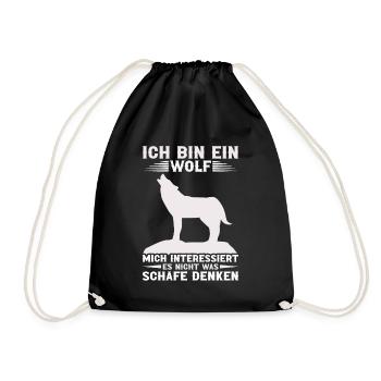 Wolf Wolfrudel Wolffan Wolf Spruch Wolfliebhaber - Turnbeutel - Schwarz - Vorne