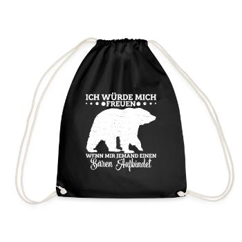 Bär Spruch Bär Bärenfan Braunbär Bärenliebhaber - Turnbeutel - Schwarz - Vorne