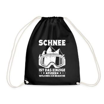 Skifahren Wintersportler Skibrille Skifahrer - Turnbeutel - Schwarz - Vorne