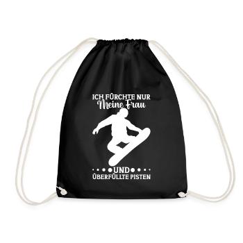 Snowboarding Wintersportler Snowboardfahrer - Turnbeutel - Schwarz - Vorne