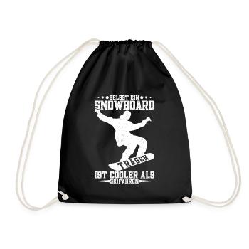Snowboarding Snowboarden Snowboardfahrer - Turnbeutel - Schwarz - Vorne