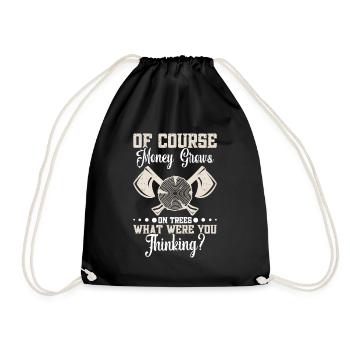 Lumberjack Hanger Arborist Lumberjack Wood Chop - Drawstring Bag - black - Front