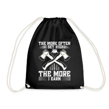 Lumberjack Lumberjack Equipment Arborist Rope H - Drawstring Bag - black - Front