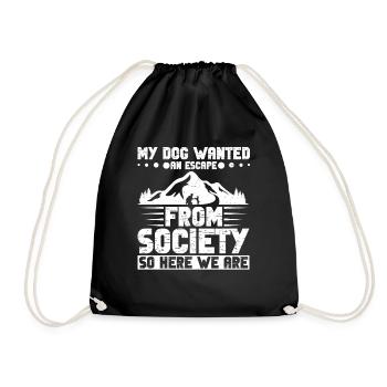 Mountaineer, Dog Owner, Hiking, Dog Lovers - Drawstring Bag - black - Front