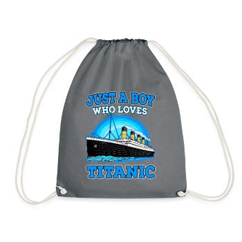 Just A Boy Who Loves Titanic Vintage Ship Lovers - Drawstring Bag - grey - Front